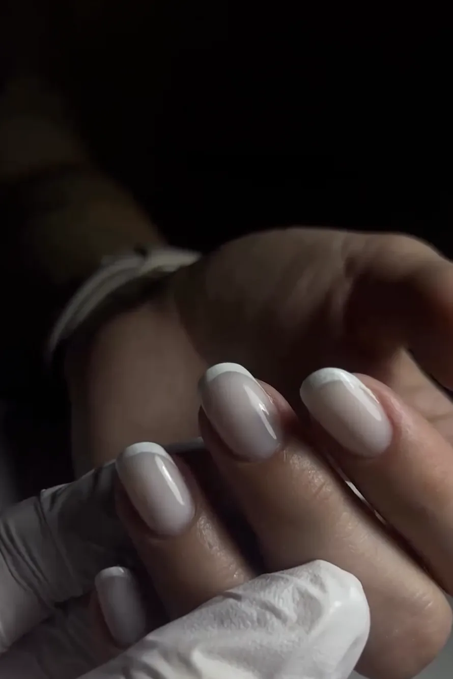 Milky nails detail